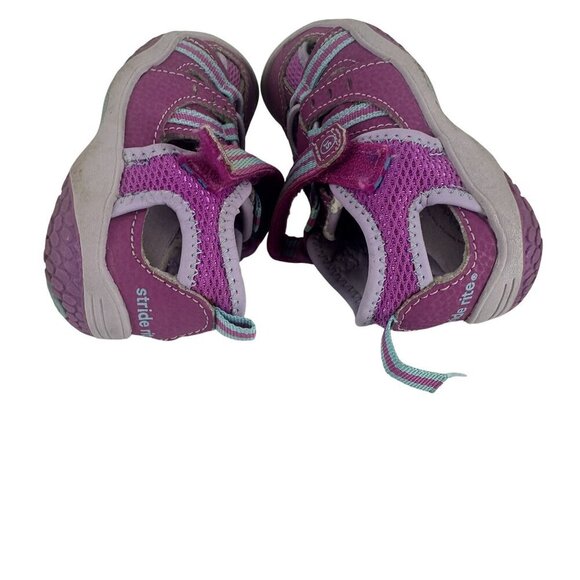 Stride Rite Baby Petra Sandals US 5.5M Purple & Aqua Straps Leather Upper - Picture 6 of 10